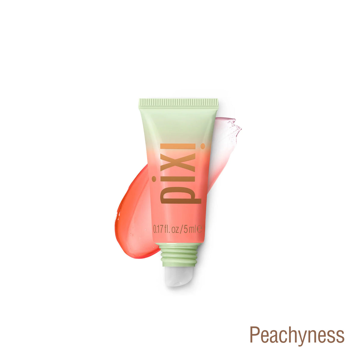LipTone shown on a white background with swatch in shade Peachyness