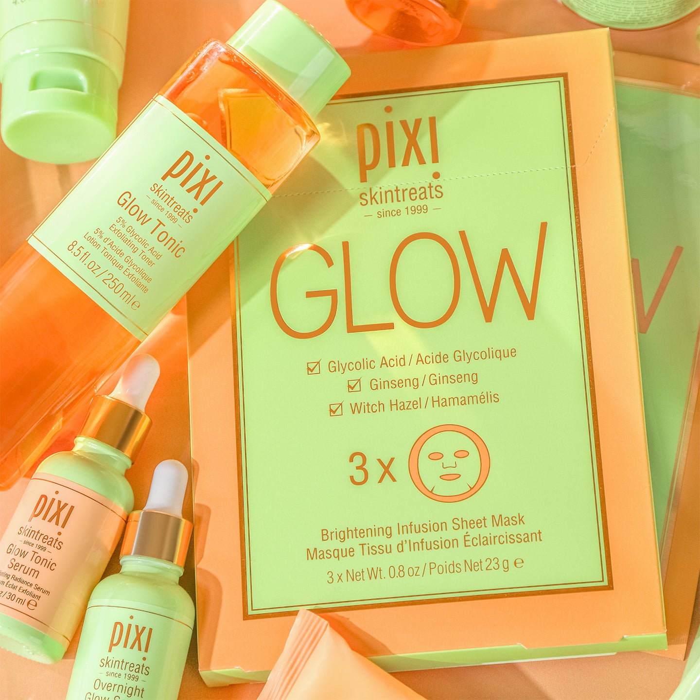 Glow Sheet Mask - Radiance-Boosting Glycolic Acid Face Mask, 3