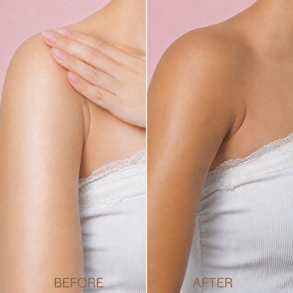 Pixi GradualGlow sunless tanner Before and After